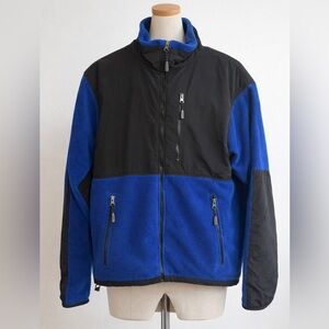 Men's Black and Blue Fleece Jacket